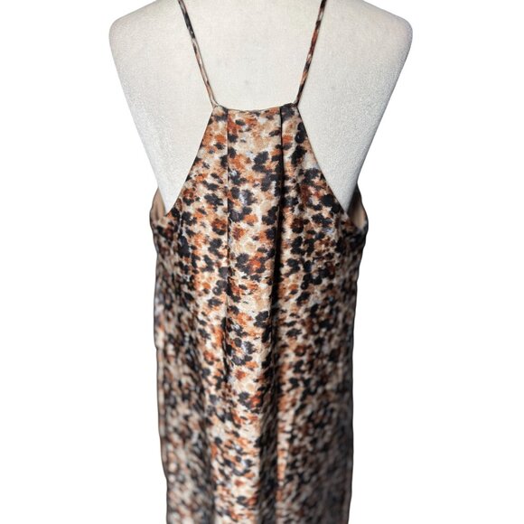 Nicole Miller New York Womens  M Animal Print Maxi Dress With Built-In Bra Brown - Picture 4 of 14